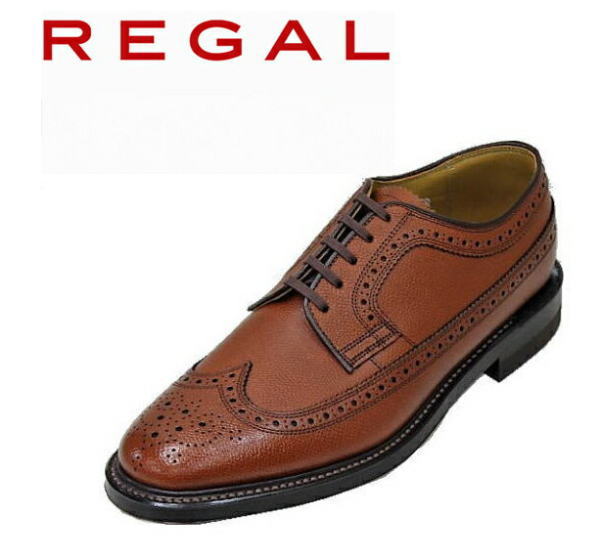 男性用革靴　リーガル　ブラウン　ウイング チップ  shoes 鞋